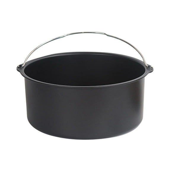 1 cesta para tartas, accesorio para freidora de aire, utensilio de cocina para hornear, molde para tartas y postres (negro, 20 cm)