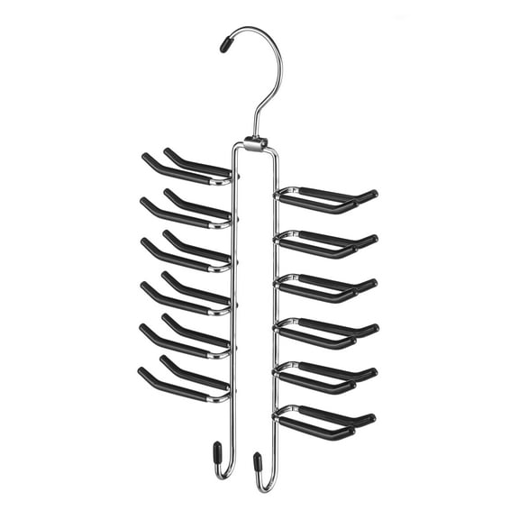 Whitmor Swivel Tie Hanger W/Belt Hooks Chrome/Black