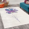 thumbnail image 2 of Watercolor Flower Decorative Rug, Single Poppy Flower on Plain Clear Background Nature Inspired Romantic, Quality Carpet for Bedroom Dorm and Living Room, 6 Sizes, Purple Grey, by Ambesonne, 2 of 4