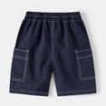 thumbnail image 4 of Gubotare Teen Boy Shorts Boys Shorts Drawstring Elastic Waist Athletic Shorts 5T 6T (Navy,5-6 Years), 4 of 8