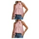 thumbnail image 4 of Sonducket Blusa sin mangas Estética Elegante Suelta Camisa fresca Fecha de aniversario Top Playa Vacaciones Viajes Ropa de verano Rosa XL Type1 NO1 Sonducket CBP250962, 4 of 5