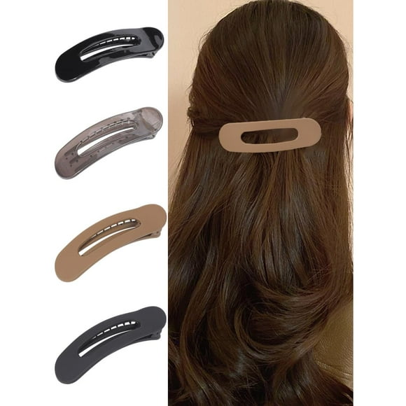 4Pcs 4 Style Fashionable Alligator Hair Clips for Big Front Bangs Makeup and Seamless Side Clipping with Transparent Fringe Clips Mixed Color 1pc/style
