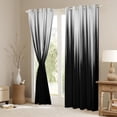 thumbnail image 3 of Grey Black 30%-50% Blackout Curtains Abstract Gradient Stripes Curtains & Drapes,Vintage Ombre Art Striped Lines Geometric Window Curtains,Stripe Modern Curtains 38"Wx54"L, 3 of 5