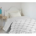thumbnail image 4 of Ambesonne Geometric Quilted Bedspread Set 2 Pcs, Hexagonal Stripes, Twin Size, Black and White, 4 of 6