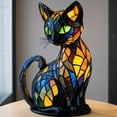 thumbnail image 5 of Cat Lamp, Cat Lamp Stained Glass,Retro Cats Stained Resin Tabletop Night Light,3D Cute Pet Led Table Light (A1), 5 of 6