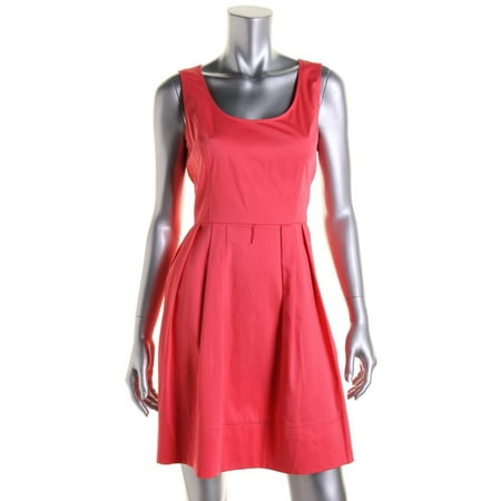 New Calvin Klein Womens Sz 12P Sleeveless Belted Pleated Coral Pink Dress 2023-3
