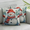 thumbnail image 3 of PHYHOO Snowman Snowflake Christmas Throw Pillow Covers Christmas Xmas Winter Holiday Cushion Case Decoration for Sofa Couch Set of 2 12x12in, 3 of 7
