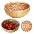 thumbnail image 2 of Piwvid Woven Fruit Basket, Small Storage Basket, Round Bamboo Serving Basket Tray Wicker Bread Basket Natural Handmade Storage Basket for Foods, Fruits, Vegetables, Potatoes, 2 of 9
