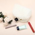 thumbnail image 3 of Unique Bargains Small Plush Makeup Bag Soft Beauty Cosmetic Bag Cute Travel Zipper Toiletry Bag for Women White, 3 of 7