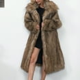 thumbnail image 5 of Yangnuo Womens Fashion Trendy Warm Faux Furry Lapel Cardigan Coat Jackets 2025 Womens Ladies Warm Faux Furry Long Coat Jacket Winter Solid V-Neck Outerwear, 5 of 6