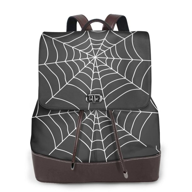 Balery A Web With A Spider Mochila de Cuero para Mujeres, Gran Capacidad, Bolsa de Viaje Multifuncional, Mochila de Cuero y Bolsa de Hombro para Mujeres