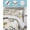 thumbnail image 4 of Yellow Grey Botanical King Size Down Alternative Comforter,Lightweight Comforter Quilt Bedding Set with Pillow Shams Spring Floral Summer Birds Vintage All Seasons Bed Comforter Duvet Insert 96"x106", 4 of 7