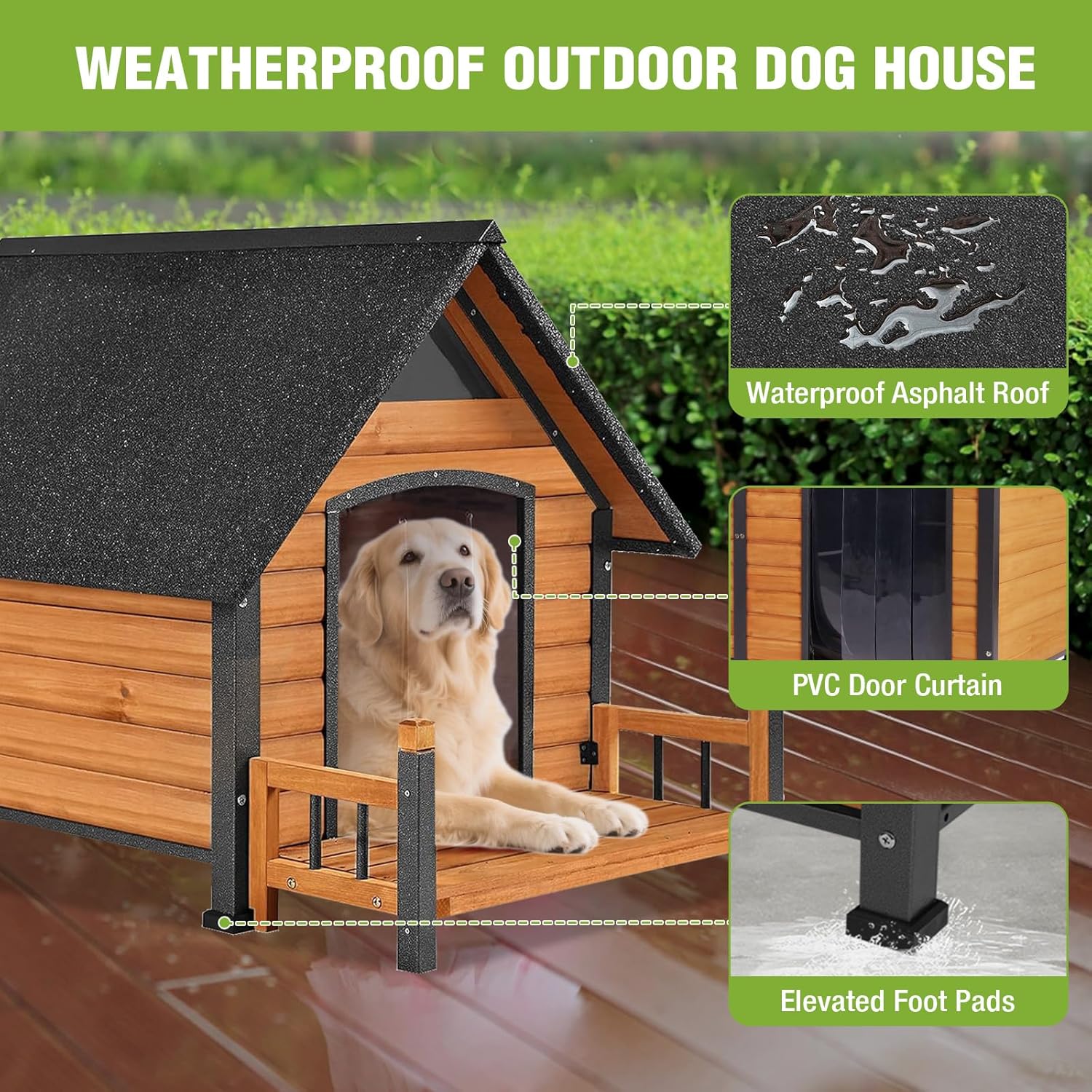 Aivituvin Large Heated Dog House Outdoor Insulated Weatherproof Dog Kennel with Heated Pad, Insulated All-Round Thermal Liner, Chew-Proof Strong Iron Frame Dog House for Dogs (Winter-Ready)