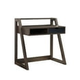 thumbnail image 1 of 36 Inch Ethan 1 Drawer Desk, Raised Shelf, Angled Frame, Walnut Brown, 1 of 5