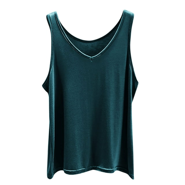 Timegard Womens Tank Tops V Neck Loose Comfy Solid Color Sleeveless Pjs Tee Casual Summer Pajamas Tops