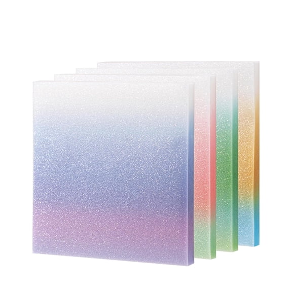Glitter Sticky Notes, 4/6/8 Packs Glitter Notepad Sticky Notes, 3 * 3″ Transparent Self-Stick Note (4 Packs-A)