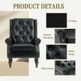 thumbnail image 5 of MOONMISS Mid Century Chair PU Leather Accent Armchair Tufted Button Back Rivet Trim Ergonomic Design Modern Living Room Bedroom Home Office Seating Furniture, 5 of 7