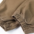 thumbnail image 6 of Ceisia Men's Solid Color Cotton Vintage Cargo Pants with Elastic Waist Loose Fit Multi-Pocket Casual Trousers Brown Gifts for Father M, 6 of 9