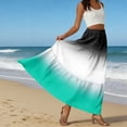 thumbnail image 6 of LWavelet Women Ombre Tiered Maxi Skirt Elastic High Waist With Pockets Casual Long Skirt White 2XL, 6 of 6