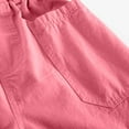 thumbnail image 5 of ZACPNCV Girls Shorts Elastic Waist Solid Color Wide Leg Knee Length Shorts for Kids Summer Sport Bermuda Shorts Pink 5-6 Years, 5 of 7
