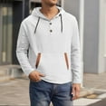 thumbnail image 2 of Mens Sweatshirt Under $10 Mens Hoodies Casual Cotton Textured Long Sleeve Half Button Pullover Hooded Sweatshirts, 2 of 7