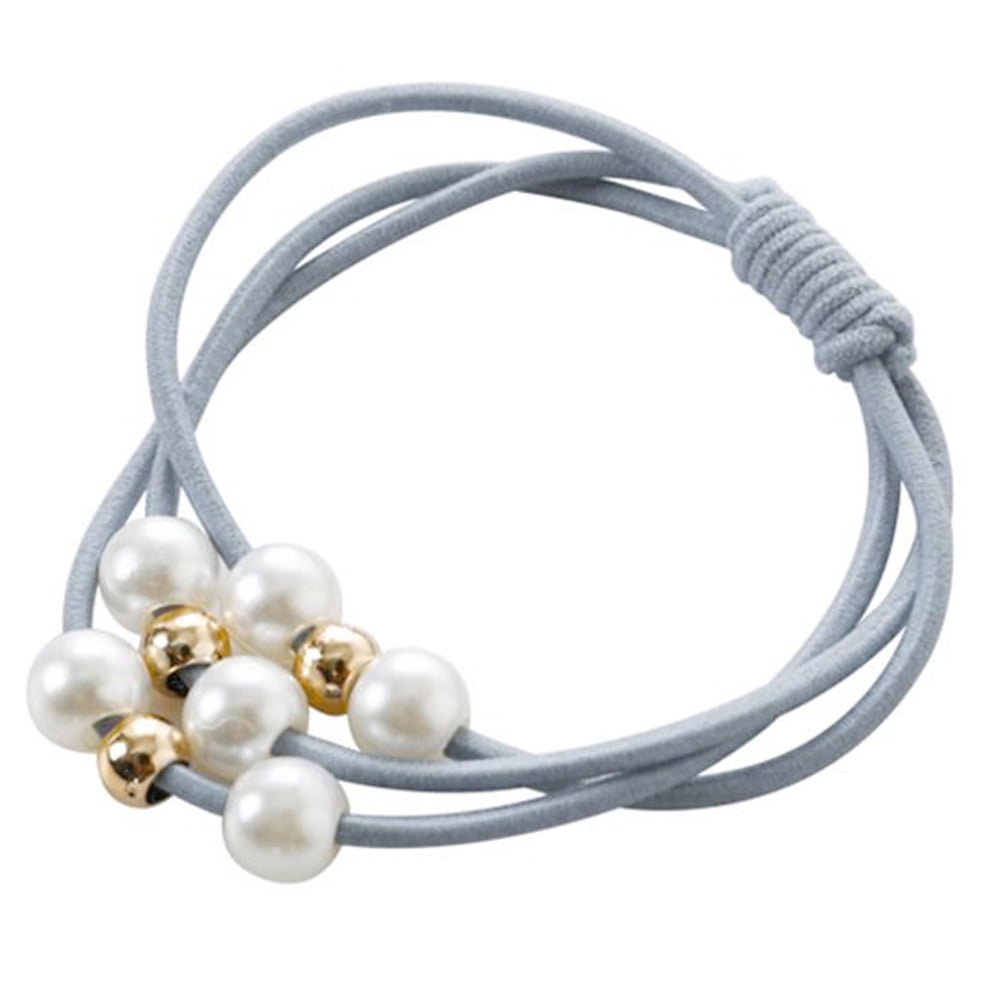 16 Pearls Beads Hair Rope DIY Seamless Hair Rings Elastic Hair Bands Hair Ties# 16 Pearls Beads Hair Rope DIY Seamless Hair Rings Elastic Hair Bands Hair Ties#