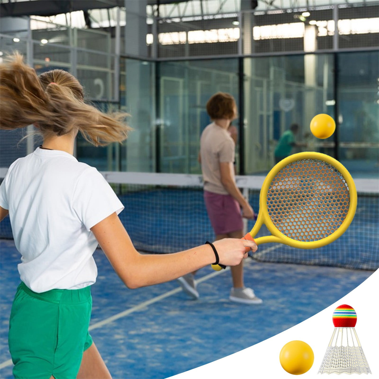 Set De Badminton Enfant – 2 Raquettes, 5 Volants (nylon/mousse), Sac – Dès 3 Ans – Pour Jardin, Plage Et Parc