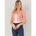 thumbnail image 3 of INSPIRE CHIC Cardigan Court en Dentelle Florale pour Femmes Rose TP, 3 of 6