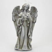 Bits and Pieces - Solar Garden LED Angel of Peace Statue with Light-Up Halo 21 Inches Tall - Beautiful Garden Sculpture Garden Dcor Polyresin Statue Yard Art