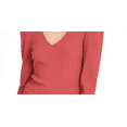 thumbnail image 3 of INC Women's  Long Sleeve V Neck Top Coral Size Medium, 3 of 6