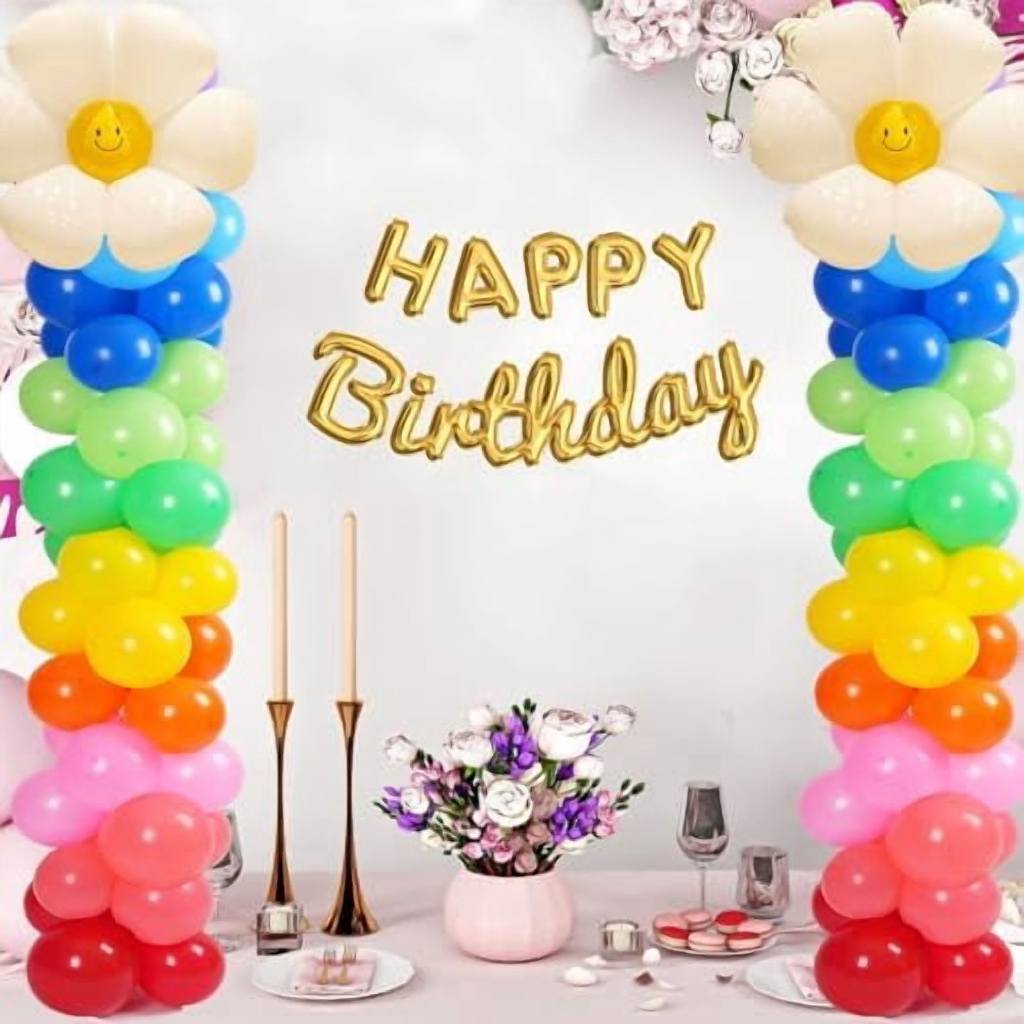 Adjustable balloon columns set of 2 with balloons (Includes 100 Colorful Balloons), 78 Inch balloon tower Reusable Metal Telescopic Design for Weddings, Birthdays, Baby Showers.