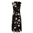 thumbnail image 5 of QIPOPIQ Robe Longue Portefeuille d'Été pour Femme Décontractée Bohème à Fleurs à Col en V Sans Manches à Ourlet Volanté Robe Longue de Plage Liquidation d'Été, 5 of 5