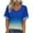 Blue, variant on BVOFAR Womens Gradient Casual Tops Plus Size Loose Color Block Shirts V Neck Short Sleeve T-Shirts Summer Trendy Blouses 2025