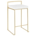 thumbnail image 2 of Fuji Contemporary Stackable Counter Stool in Gold with White Velvet Cushion by LumiSource - Set of 2, 2 of 7