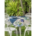 thumbnail image 2 of Outdoor Tablecloth with Umbrella Hole and Zipper, Purple Hydrangea Round Table Cloth 60 Inch Waterproof Tablecloth, Spring Eucalyptus Butterfly Rustic Burlap Picnic Table Cover for Patio Camping, 2 of 7
