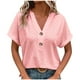 thumbnail image 3 of Tops deportivos para mujer,Camiseta de cuello en V para mujer, informal, de manga corta, de poliéster suave, ideal para el hogar y el uso diario, sopatenor, 3 of 8