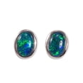 thumbnail image 4 of REGAL GARDEN STERLING SILVER AUSTRALIAN BLACK OPAL STUD EARRINGS, 4 of 4