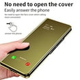 thumbnail image 5 of Allytech Plating Mirror Flip Case for Samsung Galaxy Z Fold6 2024, Luxury PU Leather & Hard PC Slim Lightweight Cover with Kickstand, Comfortable Grip Shockproof Full Protective Case, Gold, 5 of 7