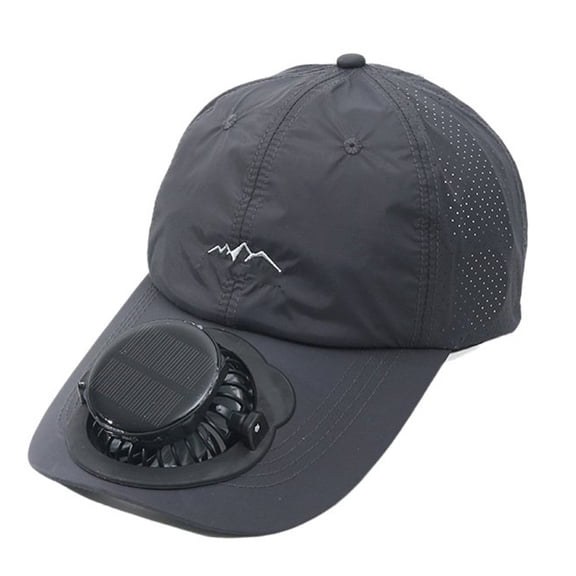 ibiyuan Solar Fan Hat Wide Brim Solar Fan for Men Women Usb & Solar Powered Fishing Hats for Women 2-In Hands-Free Hat Fan Mens Sun Hat for Outdoor Fishing, Camping, Hiking