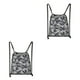 thumbnail image 4 of Minnieouse Bolsa con cordón Deporte Gimnasio Niñas Niños Cuerda Ropa Paquete de camuflaje para acampar al aire libre Ciclismo Accesorios Gris Gris 2Conjunto, 4 of 6