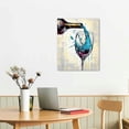 thumbnail image 2 of GOSMITH  Teal Wine Wall Art for Kitchen Restaurant Dinning Room Elegant Wine Picture Watercolor Painting Wine Canvas Vintage Teal Prints Framed Giclee Modern Wall Decor, 2 of 4