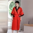 thumbnail image 7 of Vjnyvs Robe for Men Dragon Embroidered Rayon Silk Satin Yukata Pajamas Kimono Bathrobe Sleepwear Night Gown, 7 of 7