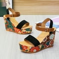 thumbnail image 6 of Fesfesfes Wedge Sandals Summer Women Open Toe Breathable Sandals Flower Buckle Strap Wedges Shoes 8.5(40), 6 of 8