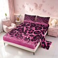 thumbnail image 2 of Homewish Pink Cheetah Printed Bed Sheets for Girls, Princess Glitters Print Full Size Sheets, 4-Piece (1 Flat Sheet, 1 Fitted Sheet and 2 Pillowcases), 2 of 6