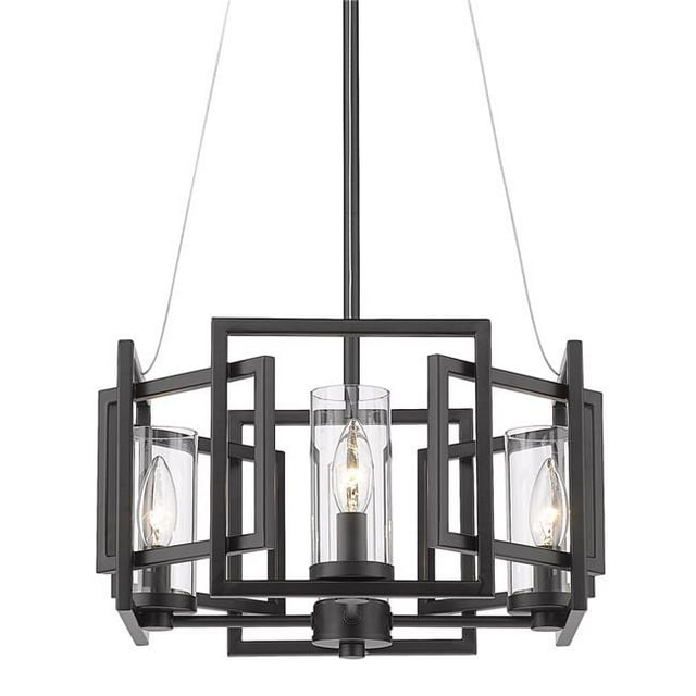 Golden Lighting 6068-4P BLK Suspension Marco 4 Lumières, Noir Mat