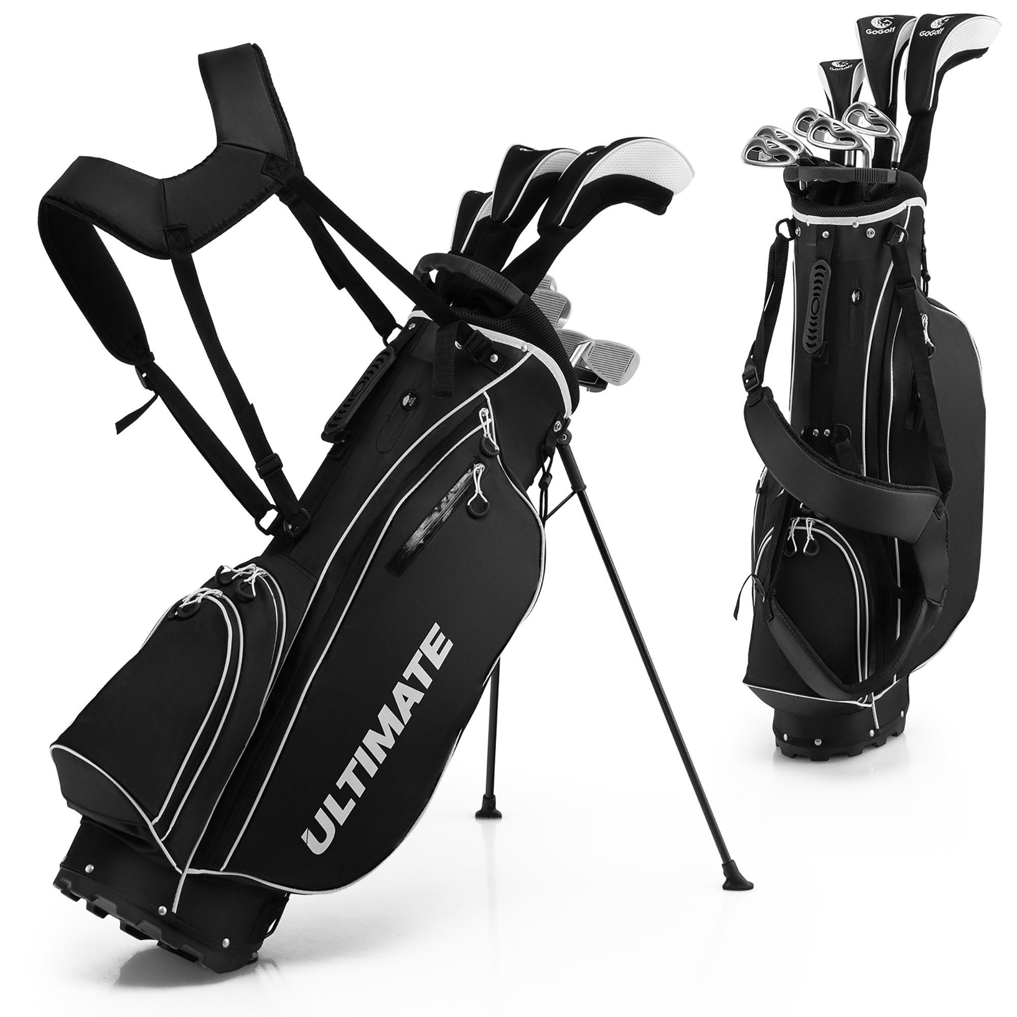 Men's Complete Golf Clubs Package Set 10 Pieces Includes Alloy Driver
