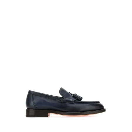 

Navy blue leather loafers