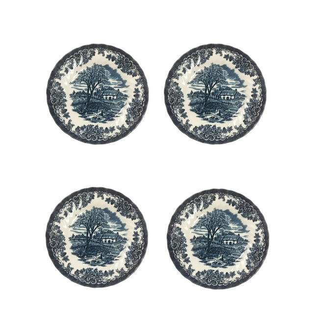 Churchill Brooke Blue Chelsea Dinner Plate 10", Set Of 4, Made In England