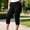 Black women plus size capri pants a1, variant on Cagogo Women Plus Size Capri Pants Elastic Waist Casual Solid Cropped Trousers with Pockets Lounge Beach Vacation Work Clothes, Pink 5XL