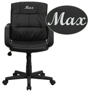 Flash Furniture Personalized Mid-Back Black LeatherSoft Swivel Task Office Chair with Arms